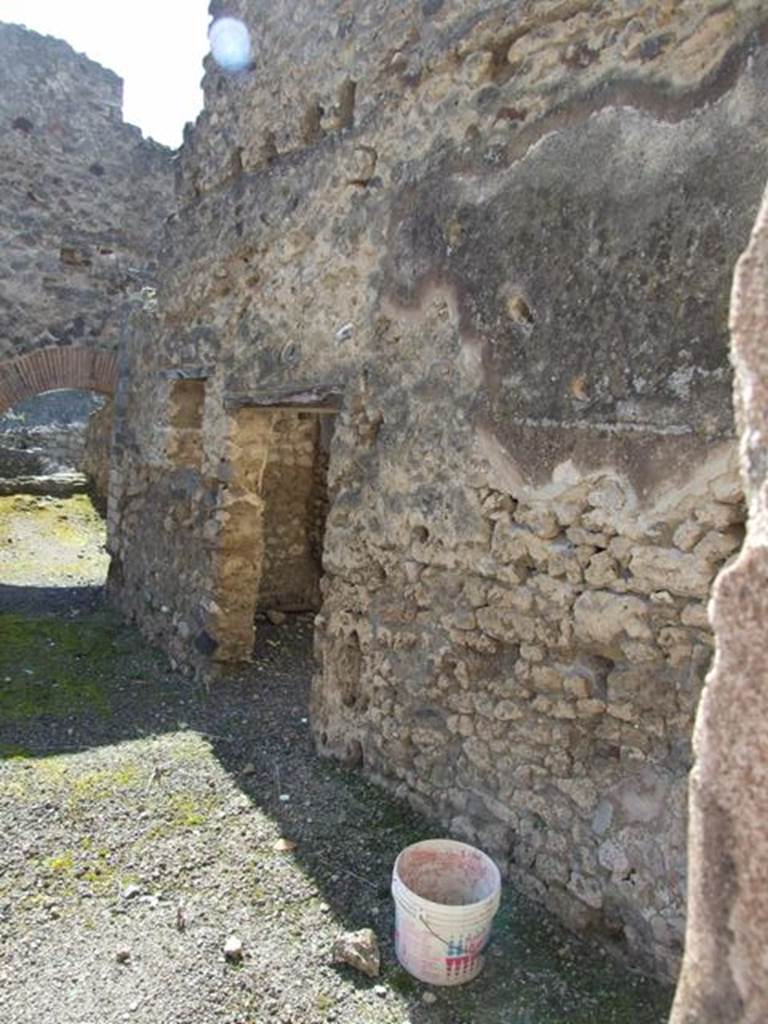 VI.14.18 Pompeii. March 2009. West wall, taken from atrium of VI.14.20.