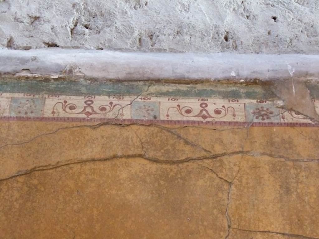 VI.14.20 Pompeii. March 2009. Room 13. Decorated border on top of painted plaster.