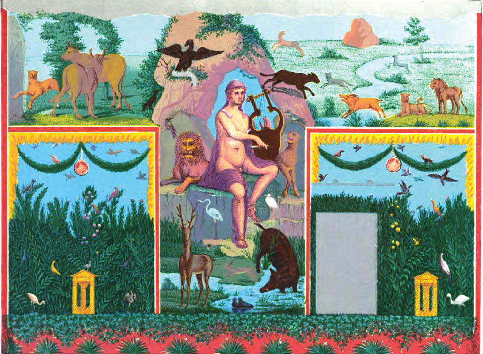 VI.14.20 Pompeii. Garden wall with Orpheus painting. See Presuhn E., 1878. Pompeji: Die Neuesten Ausgrabungen von 1874 bis 1878. Leipzig: Weigel. (III, Plate VI)