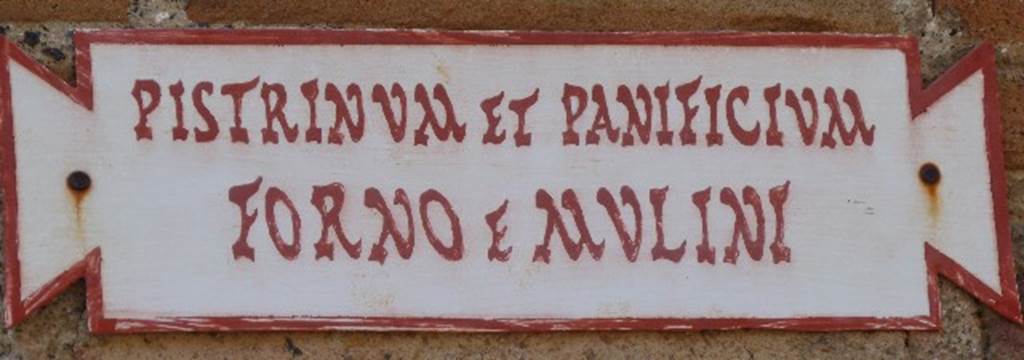 VI.14.32 Pompeii. July 2010. Plaque on west side of entrance doorway. Photo courtesy of Michael Binns.