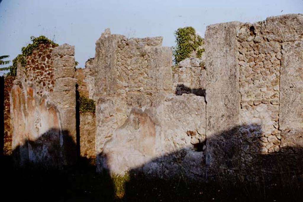VI.14.43 Pompeii. 1964. Looking east along south wall of atrium. Photo by Stanley A. Jashemski.
Source: The Wilhelmina and Stanley A. Jashemski archive in the University of Maryland Library, Special Collections (See collection page) and made available under the Creative Commons Attribution-Non Commercial License v.4. See Licence and use details.
J64f1594