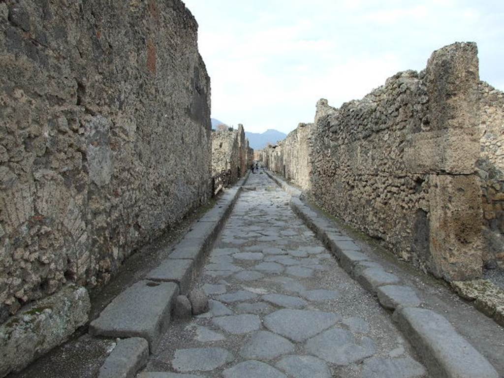 VI.13 Pompeii. December 2006. Vicolo dei Vettii, looking north. VI.14.44