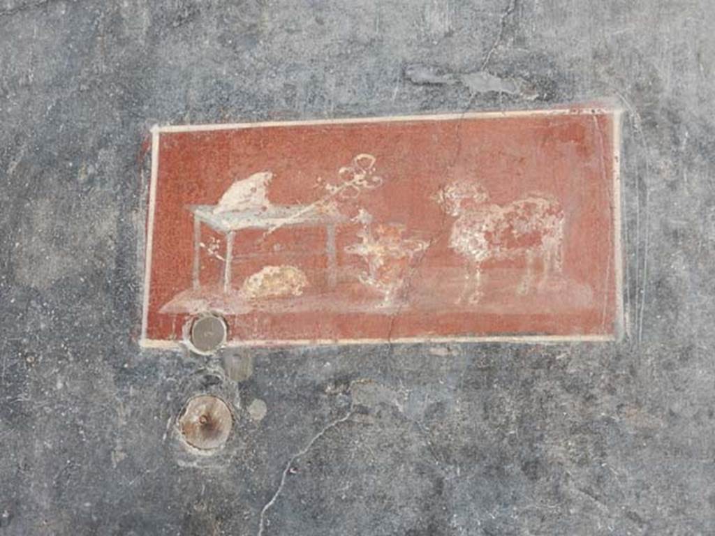 VI.15.1 Pompeii. May 2017. Painted panel from north wall of vestibule. Photo courtesy of Buzz Ferebee.