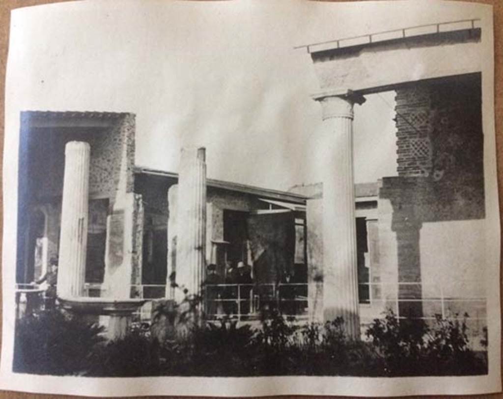 VI.15.1 Pompeii. August 27, 1904, by Cryan family. Looking north-east across peristyle towards north side of atrium. Photo courtesy of Rick Bauer.