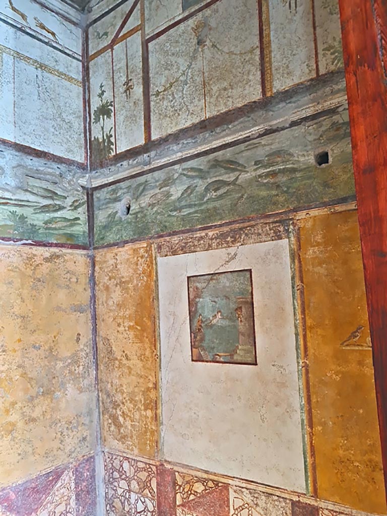VI.15.1 Pompeii. April 2023.
Looking towards south-east corner of bedroom on left of main entrance. Photo courtesy of Giuseppe Ciaramella.
(PPM – room d).