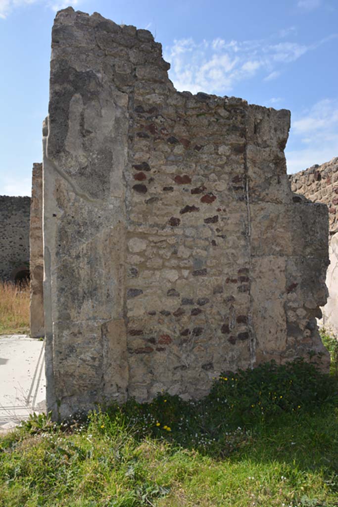 VI 15 5 Pompeii. March 2019.
Room 1, atrium, wall on north side of tablinum, on left, and south side of oecus 24, on right.
Foto Annette Haug, ERC Grant 681269 DÉCOR.