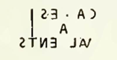VI.15.6 Pompeii. Seal of A. Caesi Valentis. According to NdS, a rectangular bronze seal/signet with the words in raised letters and backwards, was found 11th June 1896, on the north side of the atrium. It had a handle to the ring, and a small vase or jar was incised in the bezel. See Notizie degli Scavi, June 1896, (p.297-8)
See Della Corte, M., 1965. Case ed Abitanti di Pompei. Napoli: Fausto Fiorentino. (p.64, S.17, see Note 2)