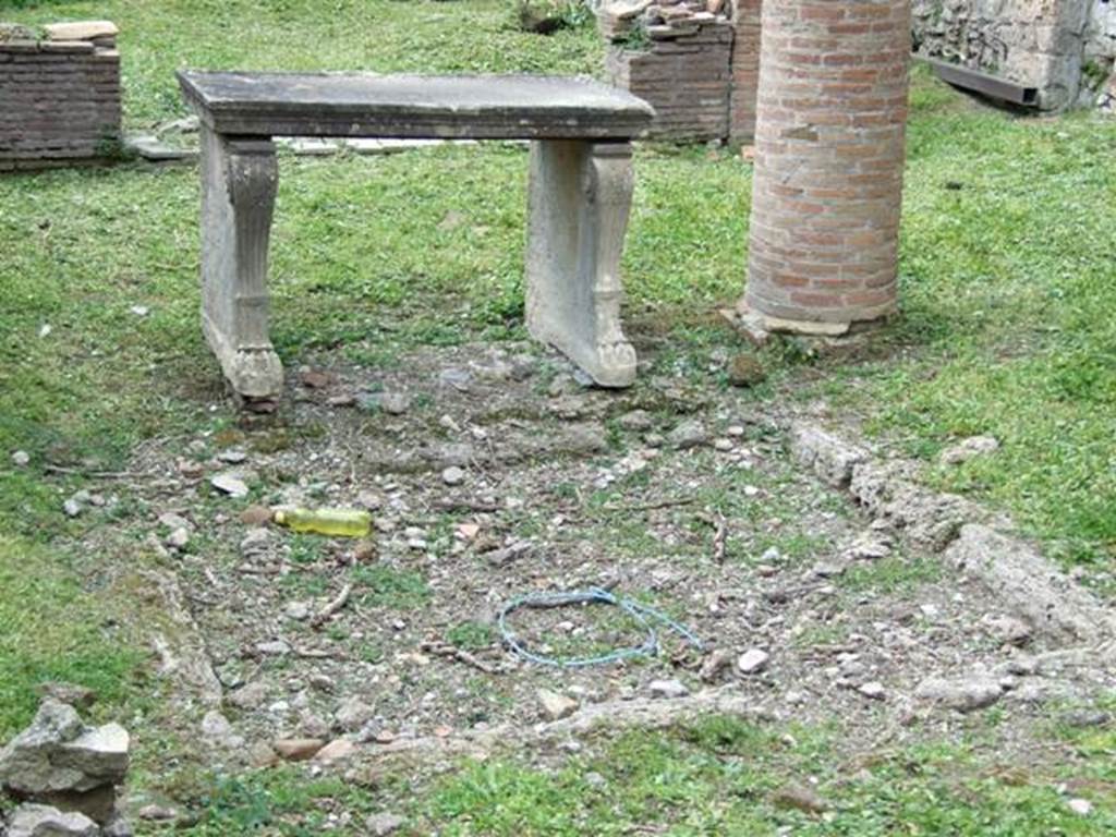 VI.15.6 Pompeii. March 2009. Room 1. Remains of Impluvium, and table.