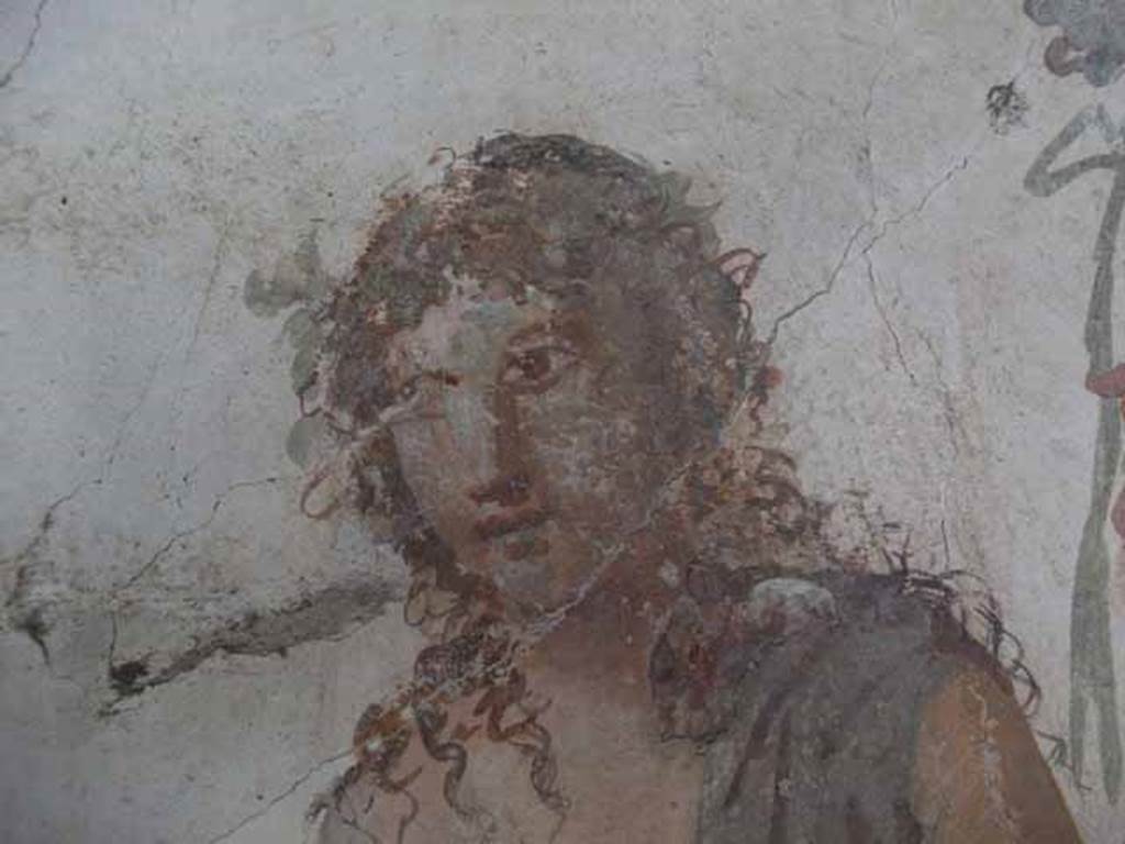 VI.15.8 Pompeii. May 2010. Detail of Bacchus.