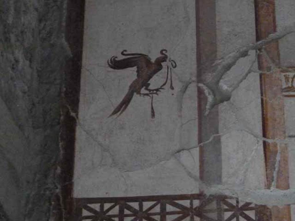 VI.15.8 Pompeii. May 2010. Painted detail from Oecus.