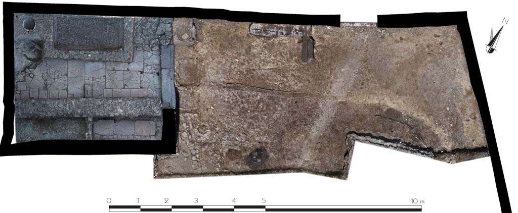 Fig. 20 – Pompéi, VI 16, 3-4, pièces 1 et 3. Relevé photogrammétrique de la seconde phase de l’atelier.
Cl MIBAC/N. Monteix/EFR. Licence creative commons, © CC BY-NC-SA.