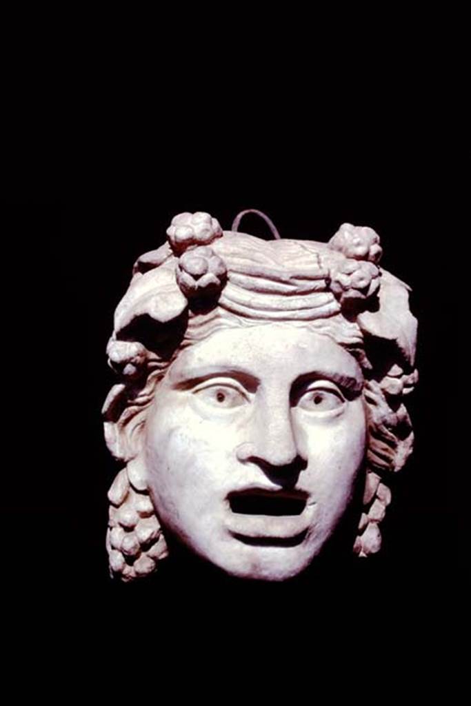 VI.16.7 Pompeii, 1978. Marble mask of a maenad.
SAP inventory number 3014. Photo by Stanley A. Jashemski.
Source: The Wilhelmina and Stanley A. Jashemski archive in the University of Maryland Library, Special Collections (See collection page) and made available under the Creative Commons Attribution-Non-Commercial License v.4. See Licence and use details.
J78f0584