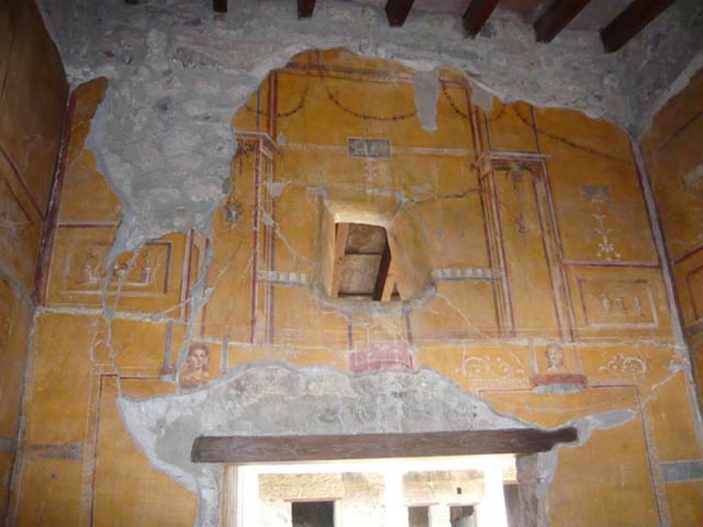 VI.16.7 Pompeii. June 2013.Room N, upper north wall, above doorway, after restoration.
Photo courtesy of Buzz Ferebee.