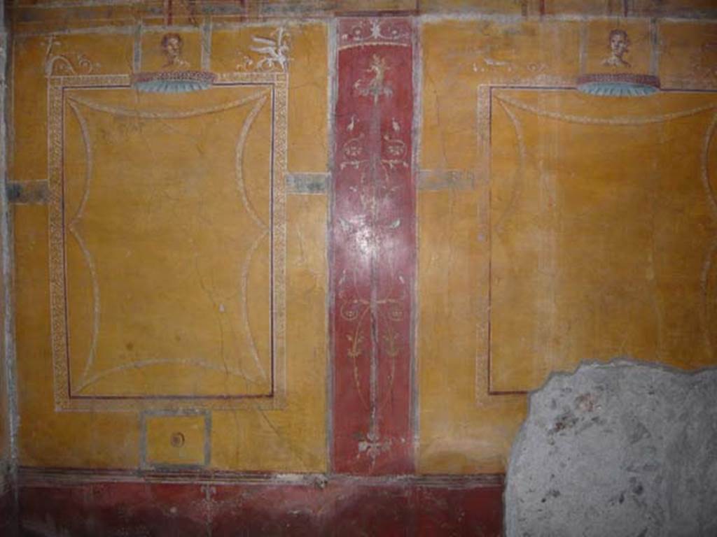 VI.16.7 Pompeii. June 2013. Room N, east wall, after restoration.
Photo courtesy of Buzz Ferebee.