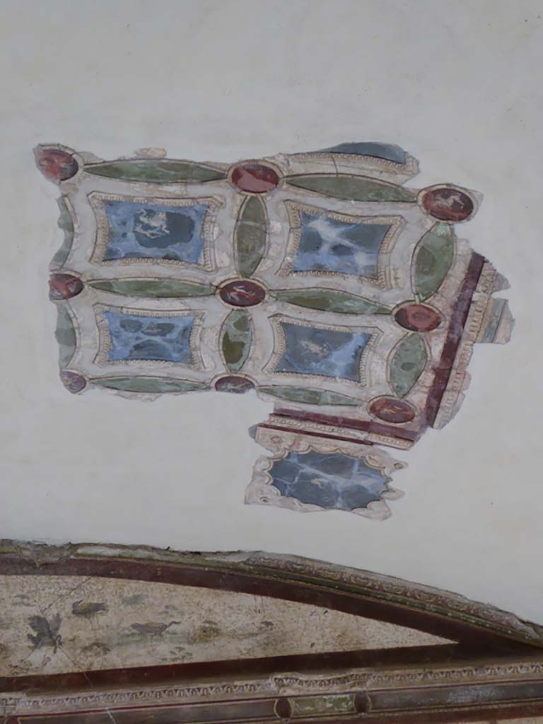 VI.16.7 Pompeii. September 2015. Room Q, detail from ceiling.
Foto Annette Haug, ERC Grant 681269 DÉCOR.