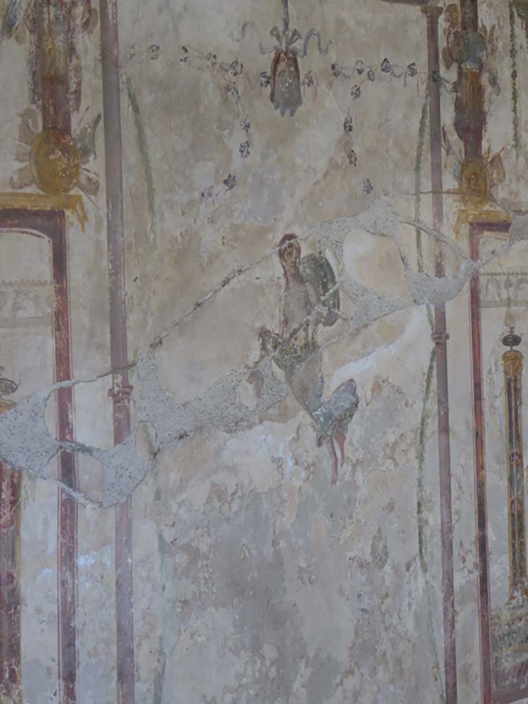 VI.16.7 Pompeii. September 2015. Room Q, painting in centre of south wall.
Foto Annette Haug, ERC Grant 681269 DÉCOR.