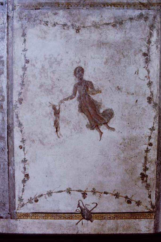 VI.16.7 Pompeii, 1968. Room Q, painted panel at north end of west wall. Photo by Stanley A. Jashemski.
Source: The Wilhelmina and Stanley A. Jashemski archive in the University of Maryland Library, Special Collections (See collection page) and made available under the Creative Commons Attribution-Non Commercial License v.4. See Licence and use details.
J68f0242