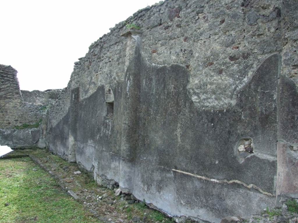 VI.16.27 Pompeii. March 2009. West wall of Peristyle garden M.