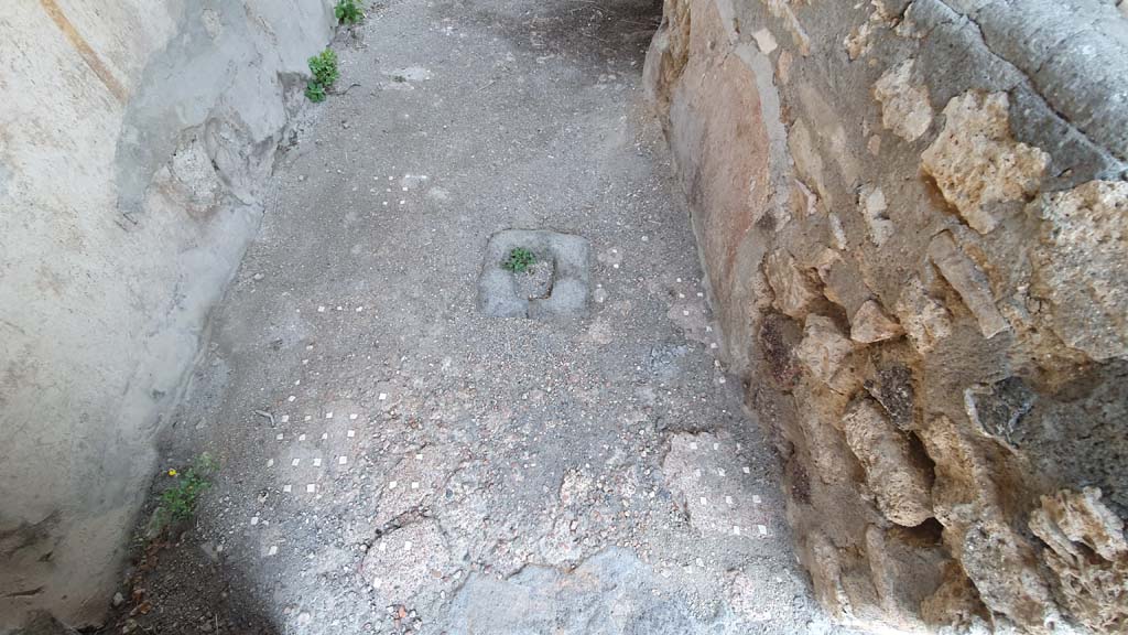 VI.16.33 Pompeii. July 2021. Looking east across flooring in bar-room on north side of counter.
Foto Annette Haug, ERC Grant 681269 D�COR.
