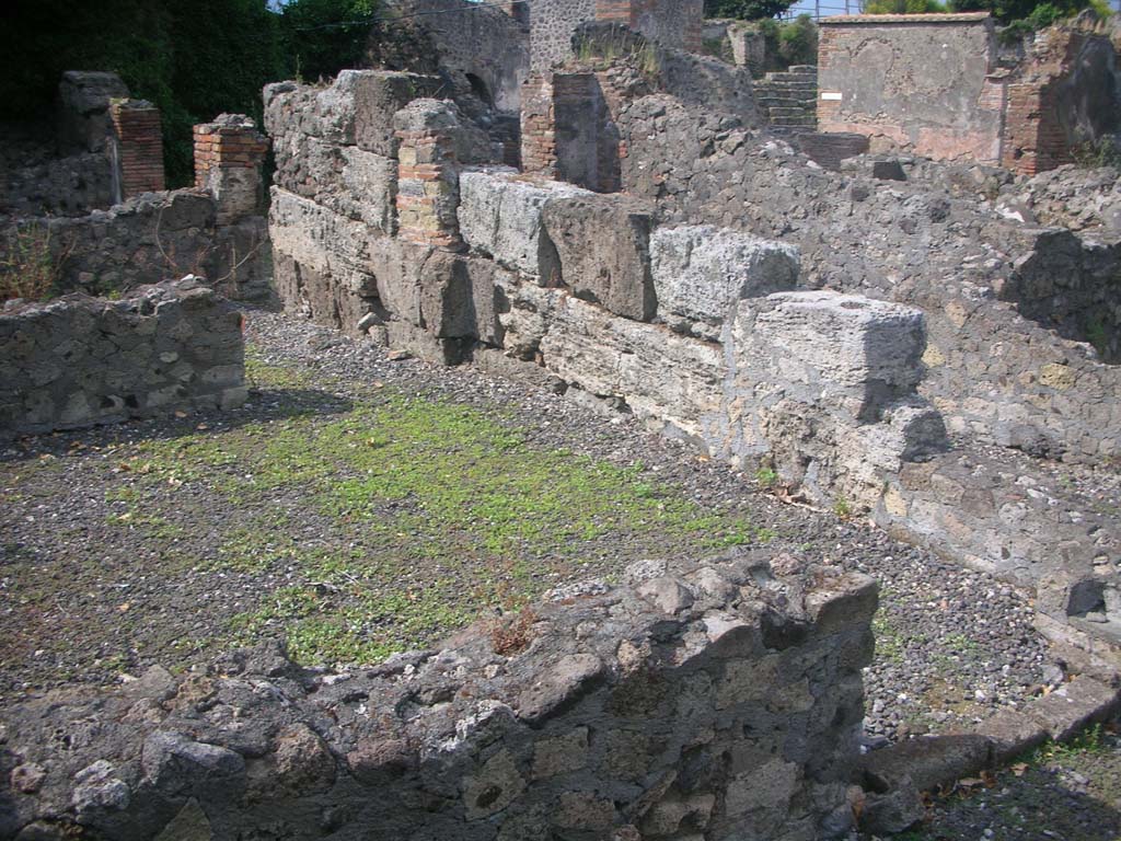 VI.17.4 Pompeii. May 2010.
Looking north from rear rooms, across second and third rooms on west side, and with corridor leading to VI.17.1. Photo courtesy of Ivo van der Graaff.