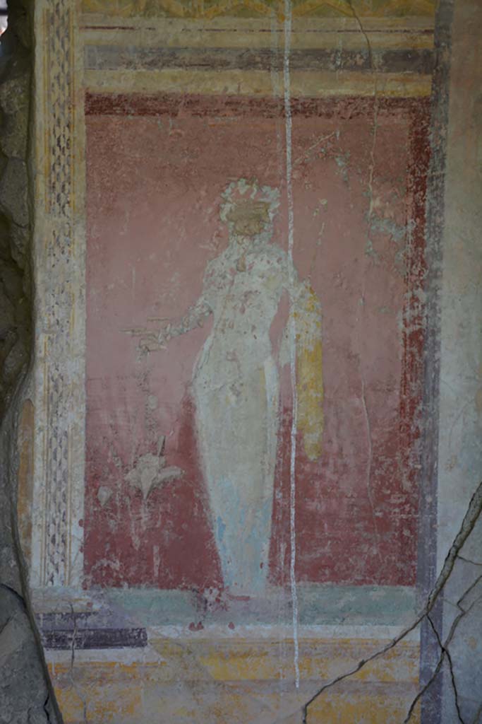 VI.17.41 Pompeii. September 2019. Cubiculum 17, detail from east wall at south end.
Foto Annette Haug, ERC Grant 681269 DÉCOR.