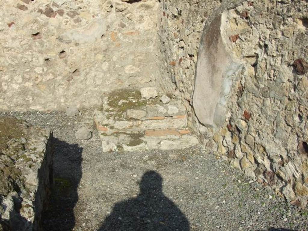 VII.1.1 Pompeii. December 2007. Base of steps to upper floor in north-east corner.