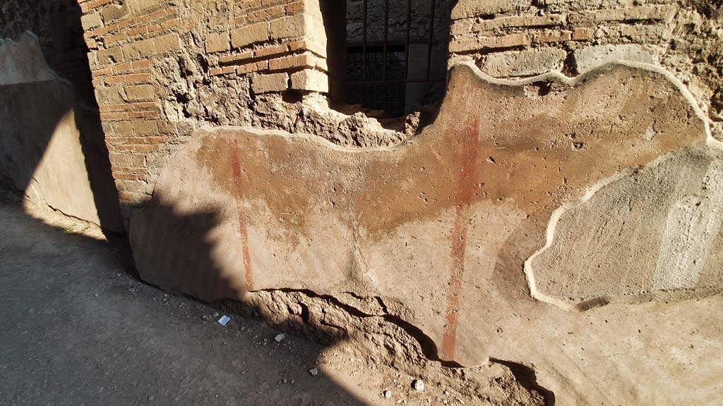 VII.1.8 Pompeii. July 2021. Corridor H, north wall with detail of remaining decoration.
Foto Annette Haug, ERC Grant 681269 DÉCOR