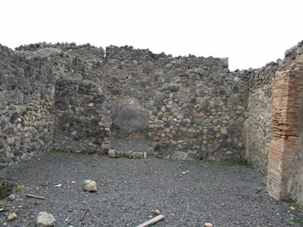 VII.1.34 Pompeii. December 2007. West wall with door to rear room which also has an entrance from VII.1.35.