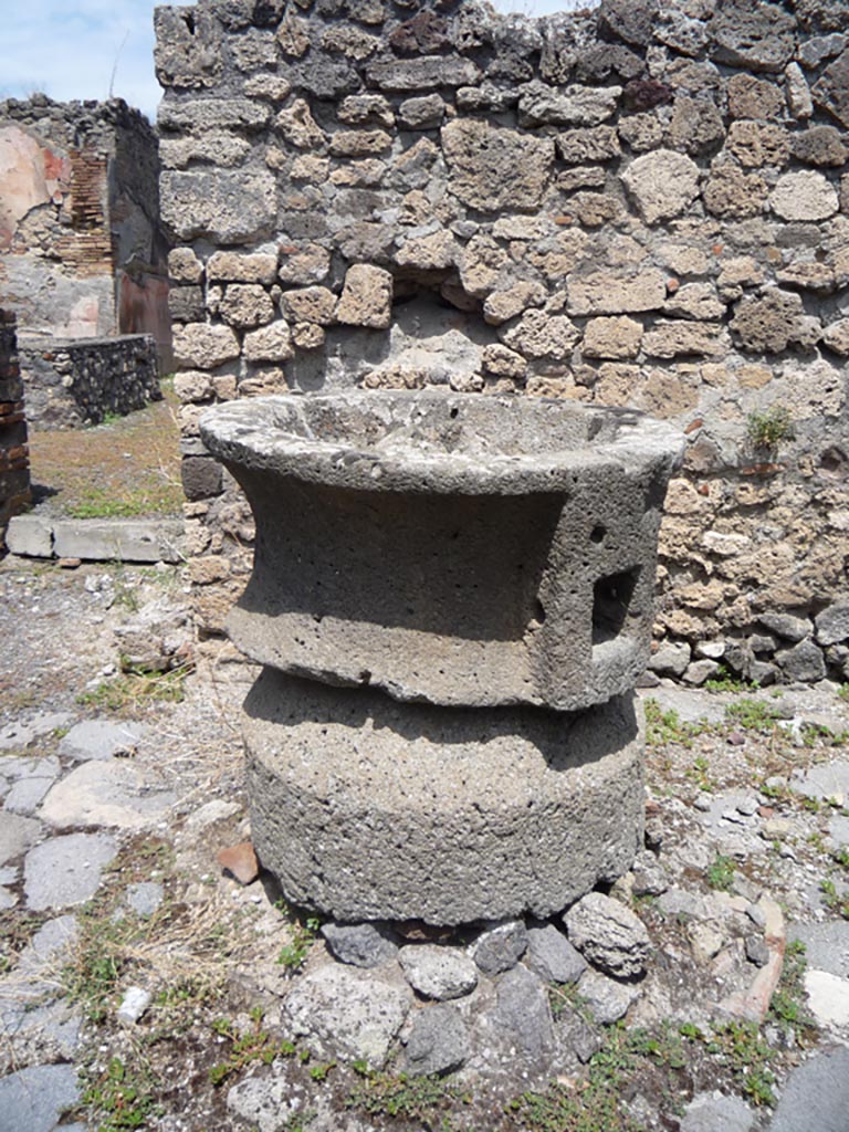 VII.1.36 Pompeii. October 2009.
Looking north in south-east corner of bakery, with doorway to atrium, on left. Photo courtesy of Jared Benton.