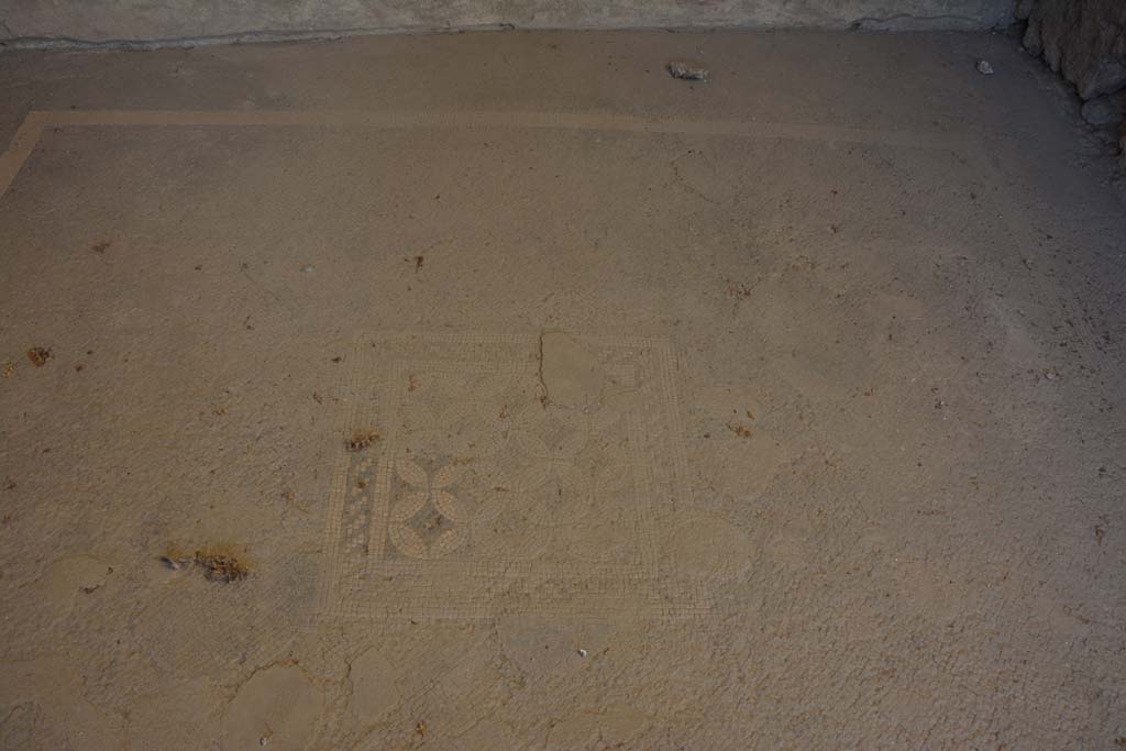 VII.1.40 Pompeii. September 2019.
West ala 3a, looking west across flooring towards black and white mosaic of central emblema with joined together circles.
Foto Annette Haug, ERC Grant 681269 DÉCOR.
