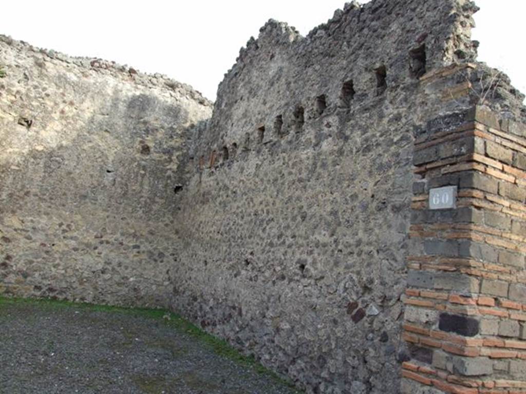 VII.1.60 Pompeii. December 2007. South wall.
