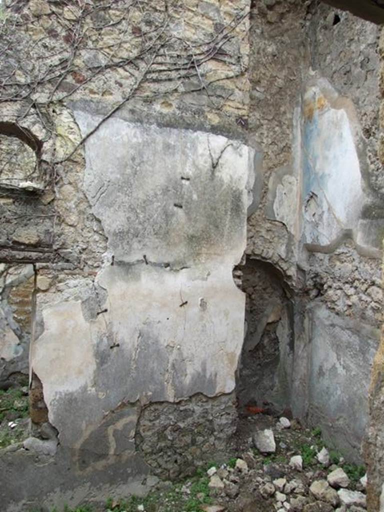 VII.2.14 Pompeii. March 2009. Garden room. South wall with niche in corner.
