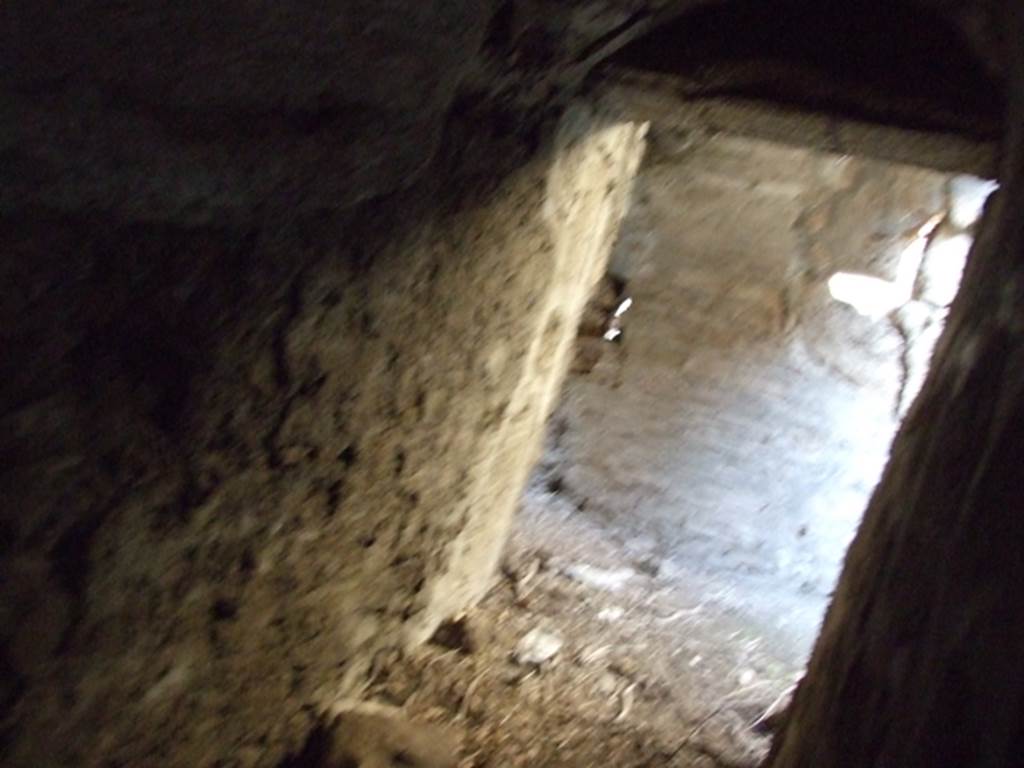 VII.2.14 Pompeii. March 2009. Underground cellars at entrance to two rooms on north side of corridor.