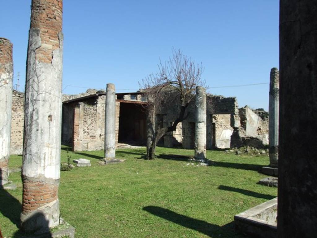 VII.2.16 Pompeii. March 2009. Looking north-east across peristyle garden from west portico.