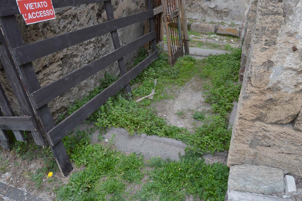 VII.2.16 Pompeii. October 2017. Entrance corridor/fauces floor and doorway threshold from atrium.
Foto Taylor Lauritsen, ERC Grant 681269 DÉCOR.