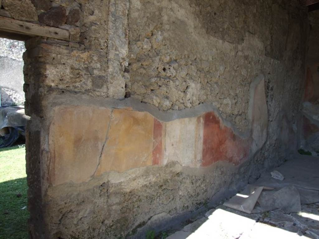 VII.2.16 Pompeii. March 2009. Room 3. Oecus. West wall.