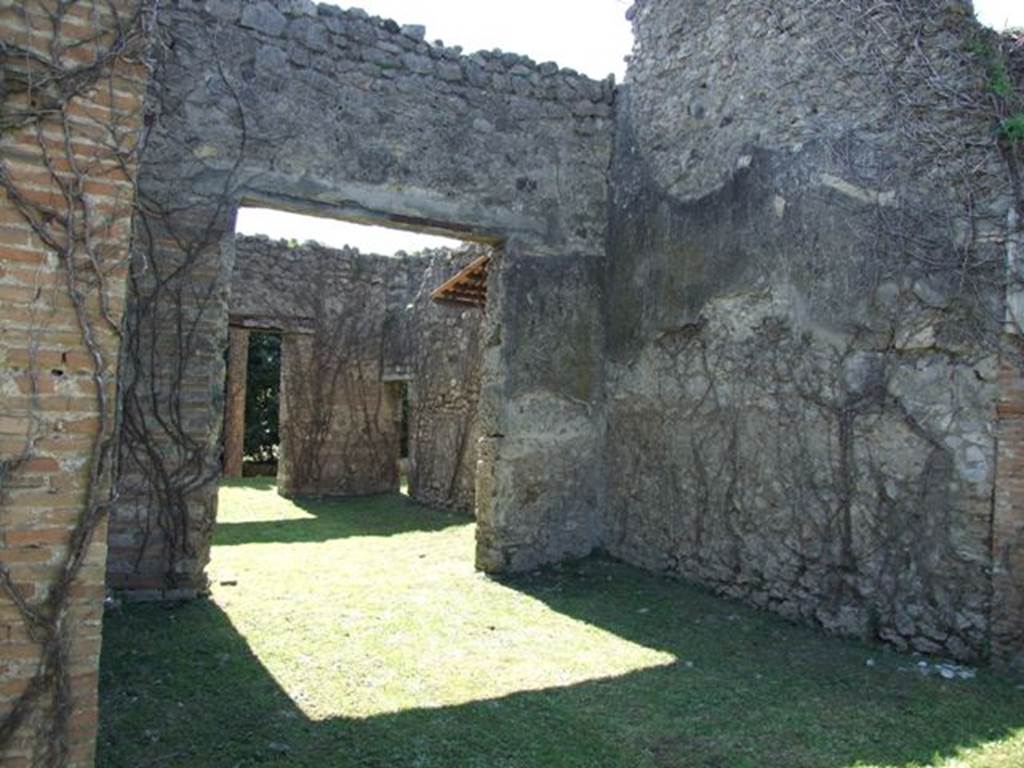 VII.2.20 Pompeii. March 2009. Room 8. Double Tablinum. North part. Looking south west through to south part.