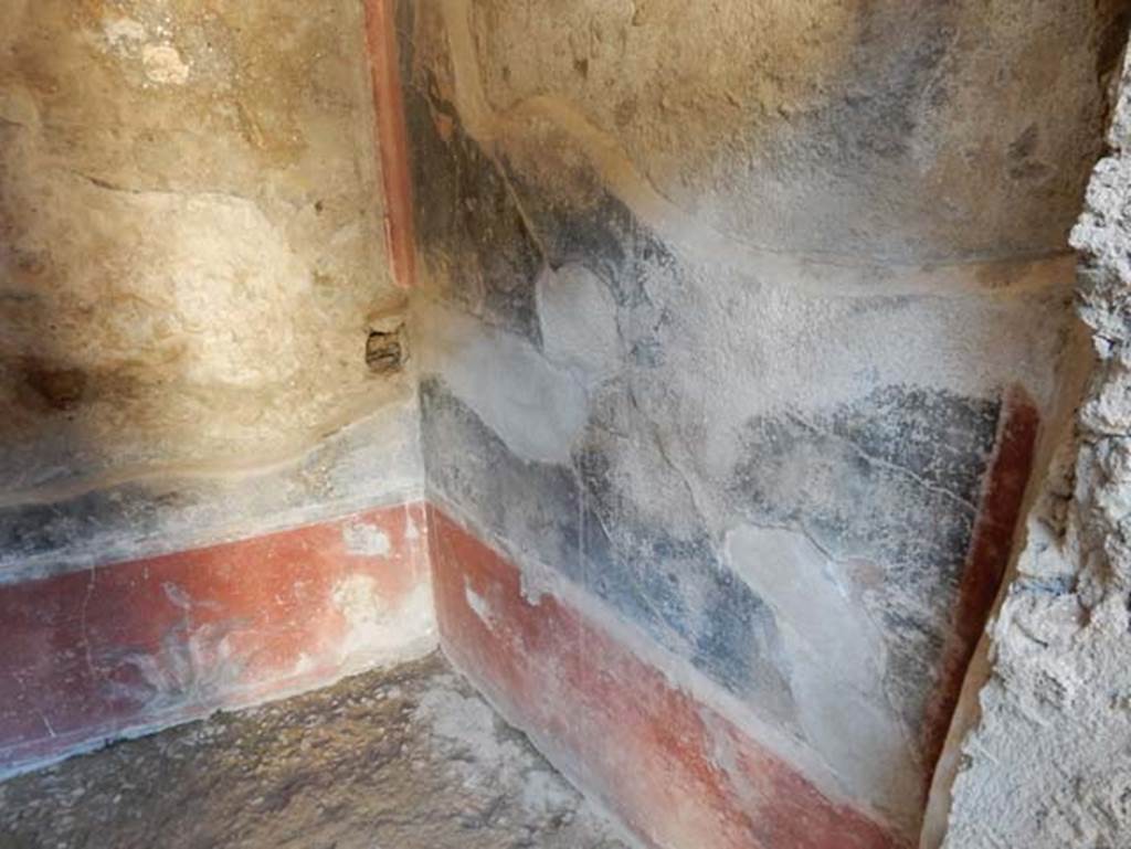 VII.2.45 Pompeii, May 2018. Looking towards north-west corner and north wall of stair-room.
Photo courtesy of Buzz Ferebee.