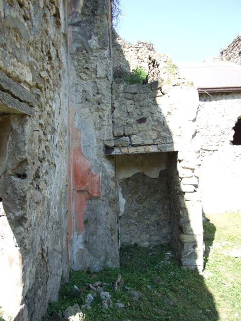 VII.3.29 Pompeii. March 2009. Doorway to room 5, cupboard in north-west corner of atrium.