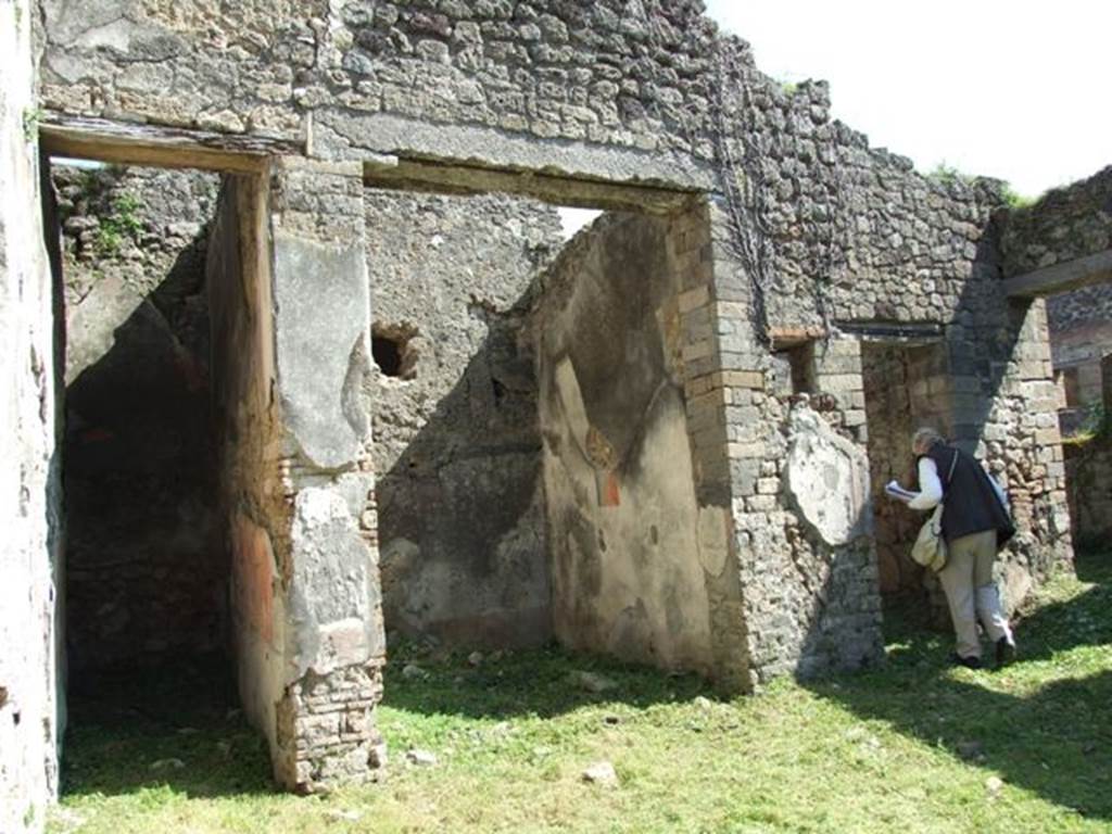 VII.3.29 Pompeii. March 2009. Room 1. Atrium. Rooms on east side, doorways to Rooms 12, 13 and 14.