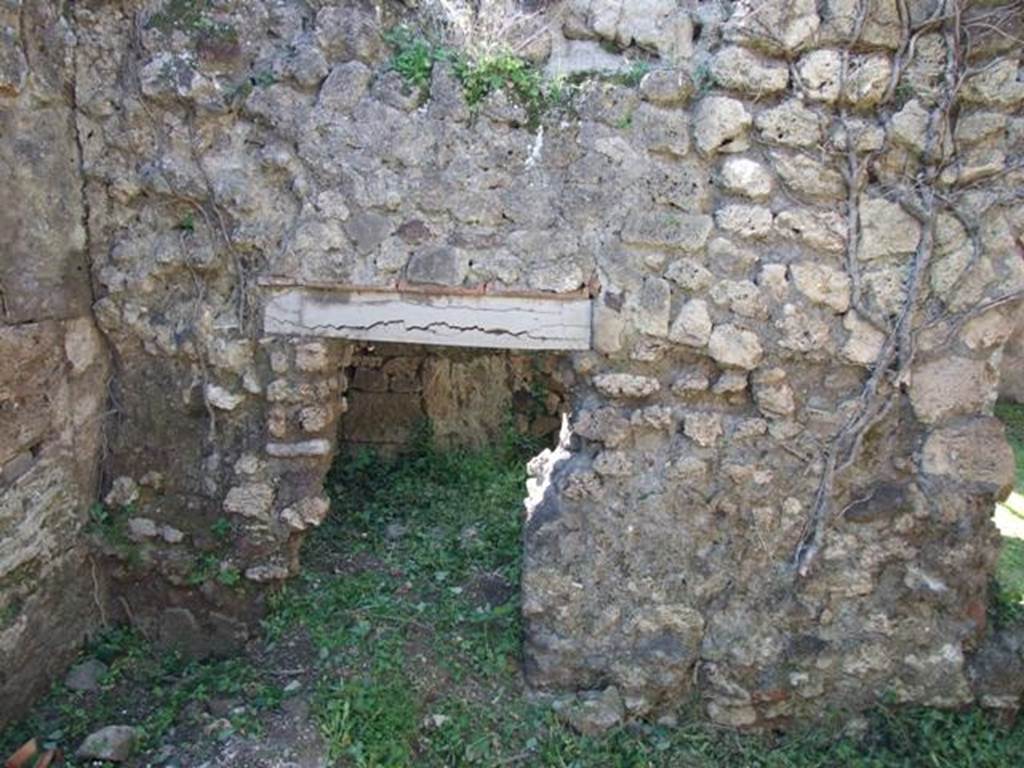 VII.3.29 Pompeii. March 2009. Room 15. Kitchen and Latrine. Small door to area under the stairs to upper floor.