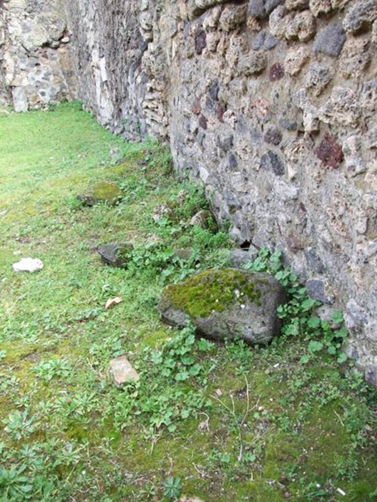 VII.3.36 Pompeii. March 2009. Site of steps to upper floor against south wall.