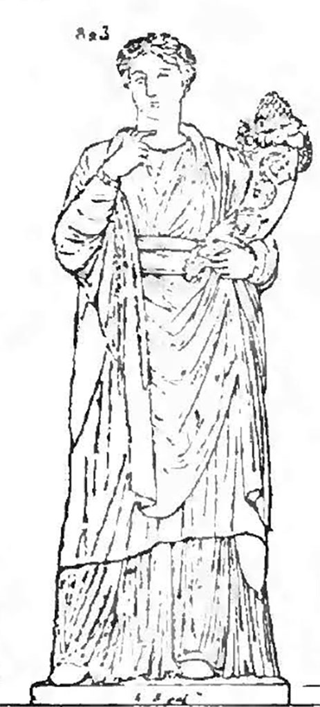 VII.4.1 Pompeii. Statue drawn by Reinach based on Clarac.
See Reinach S., 1920. Répertoire de peintures grecques et romaines Tome I. Paris : Leroux, 222,1.