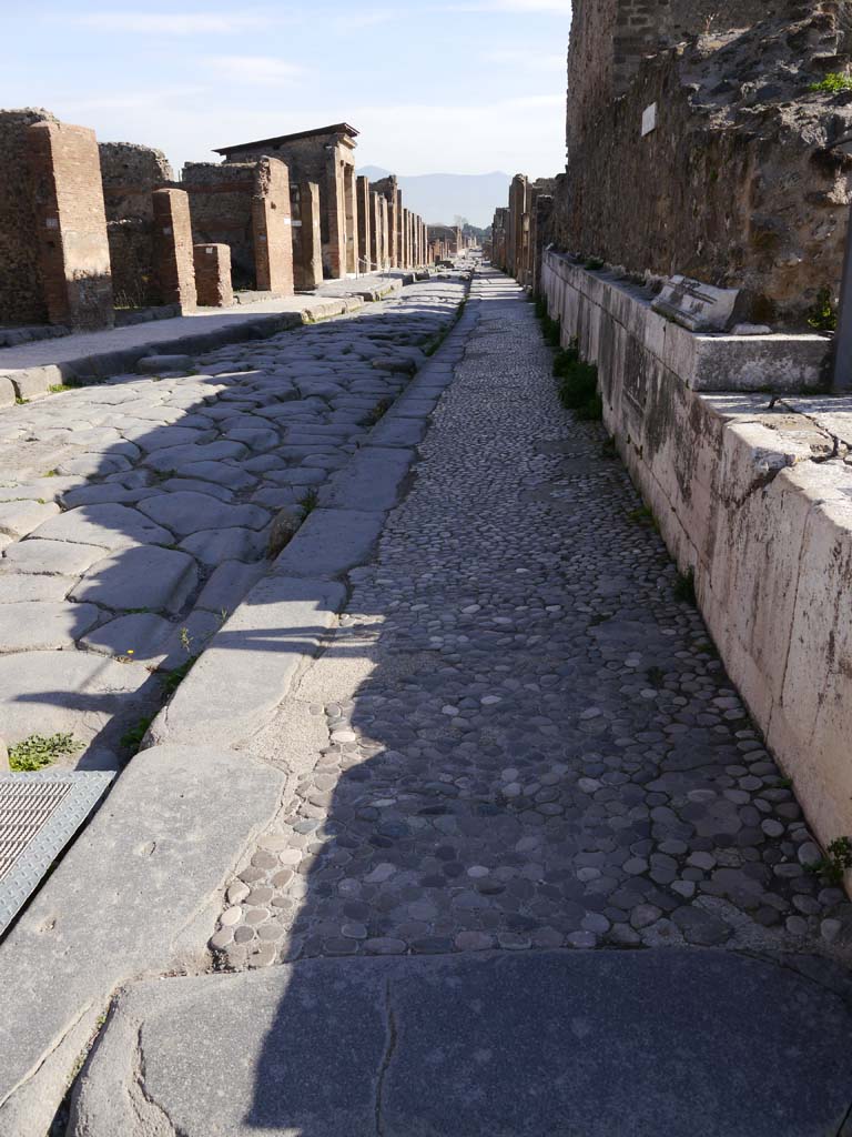 VII.4.1 Pompeii. March 2019. Looking east along north boundary wall on Via della Fortuna.
Foto Anne Kleineberg, ERC Grant 681269 DÉCOR.