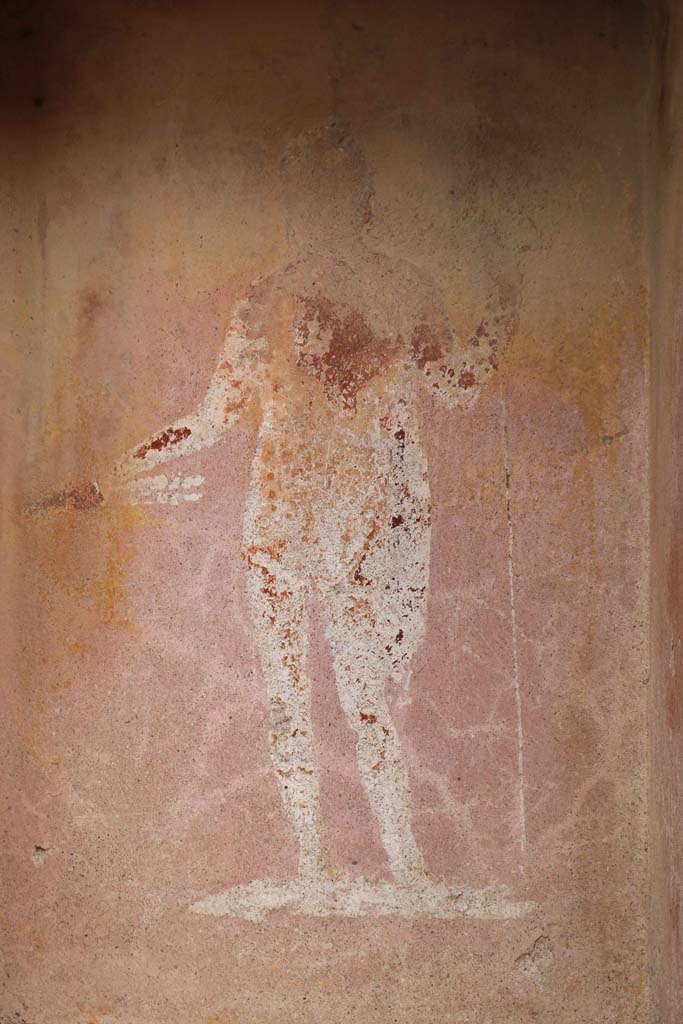 VII.4.16/17, Pompeii. December 2018.
Painting of Jupiter on street altar. Photo courtesy of Aude Durand.
