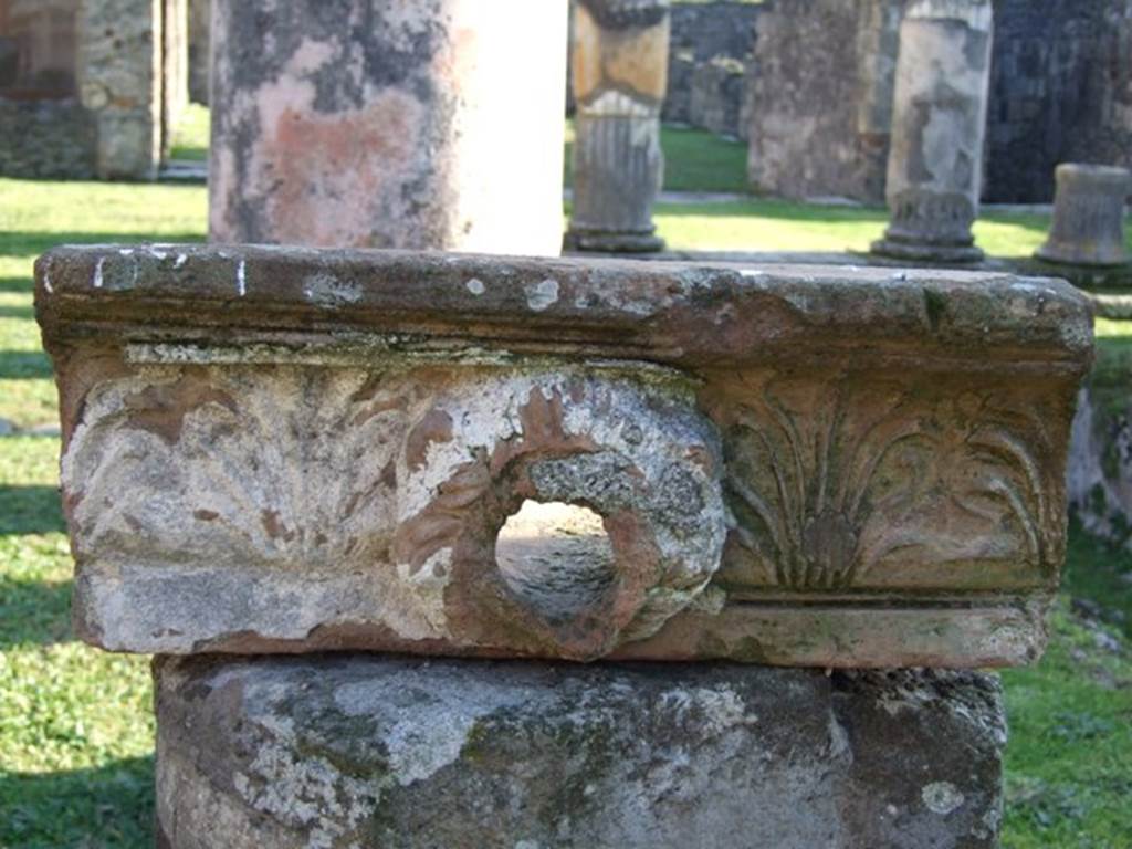 VII.4.31 Pompeii. March 2009. Middle Peristyle. Grondaia, Antefisse fittili, or Gutter Rainwater Spout.