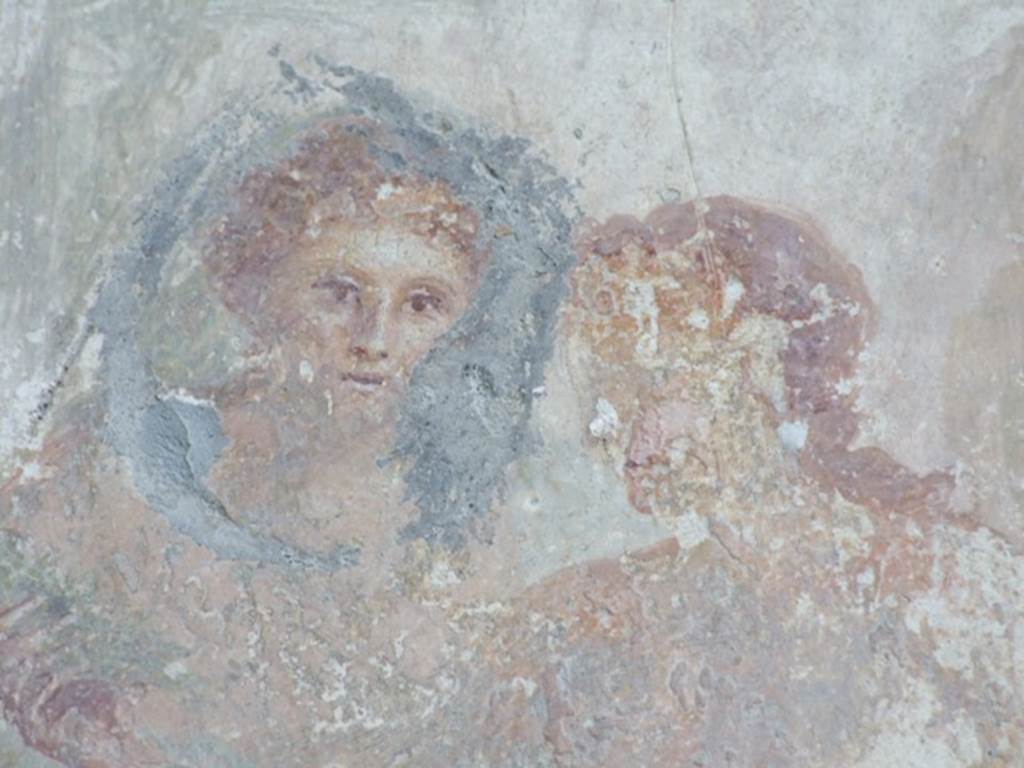 VII.4.31 Pompeii. March 2009. Room 18. Exedra. North Wall. Detail from wall painting of Adonis and Aphrodite.