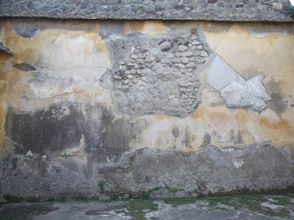 VII.4.31 Pompeii. March 2009. Room 20. Oecus. West wall. The central wall painting was removed to Naples Museum. It showed Ariadne being discovered by Dionysus on the island of Naxos. (Inventory number 9278).