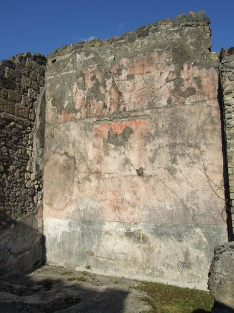 VII.4.31 Pompeii. March 2009. Room 24. East wall. The central painting is now faded and damaged but it was another example of the story of Ariadne on Naxos.See DESCOEUDRES, J-P, et al, 1994, Pompeii Revisited: the life and death of a Roman town. Sydney: Meditarch.