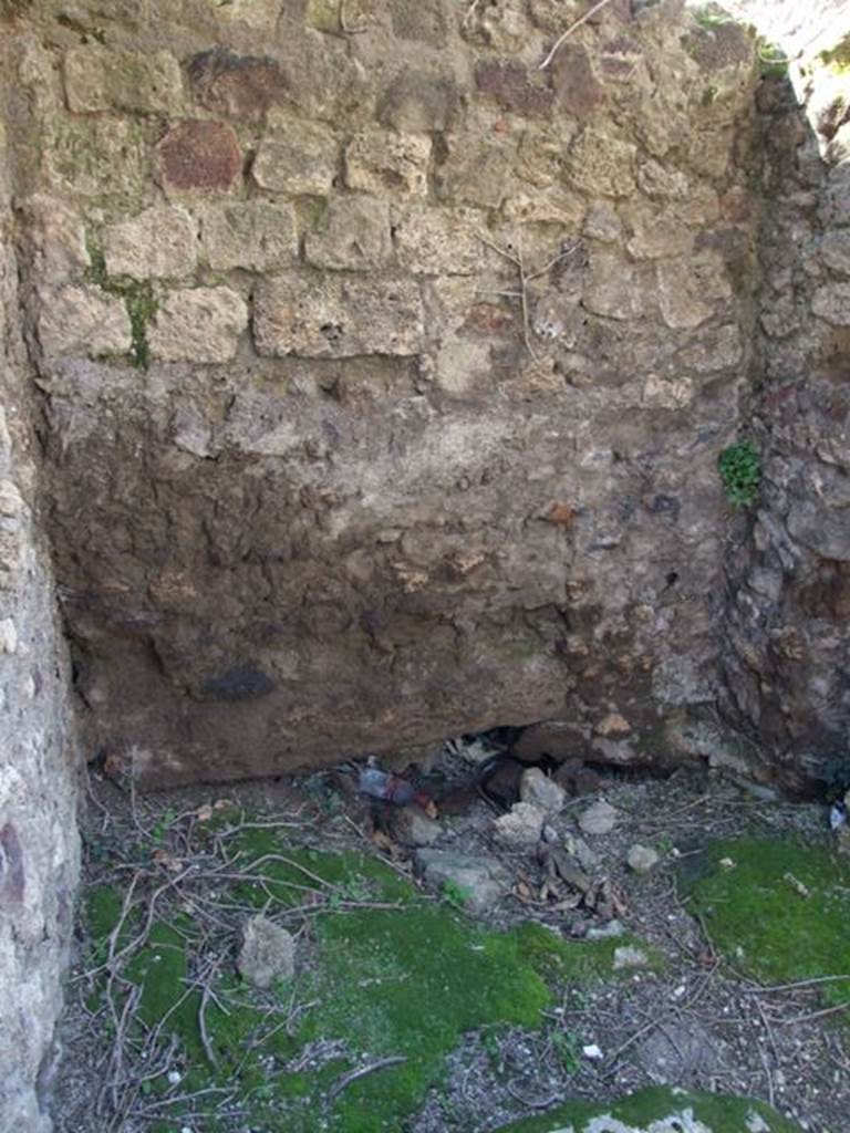 VII.4.44 Pompeii. March 2009. West wall, site under stairs.